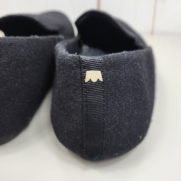 Birdies The Starling Wool Faux Fur Lined Smoking Slipper Loafer Flats Black 9 - Picture 10 of 17